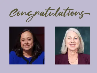 Congratulations! Two professional women's headshots