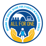 All for One logo. Bridging the Digital Divide for Students in Riverside County